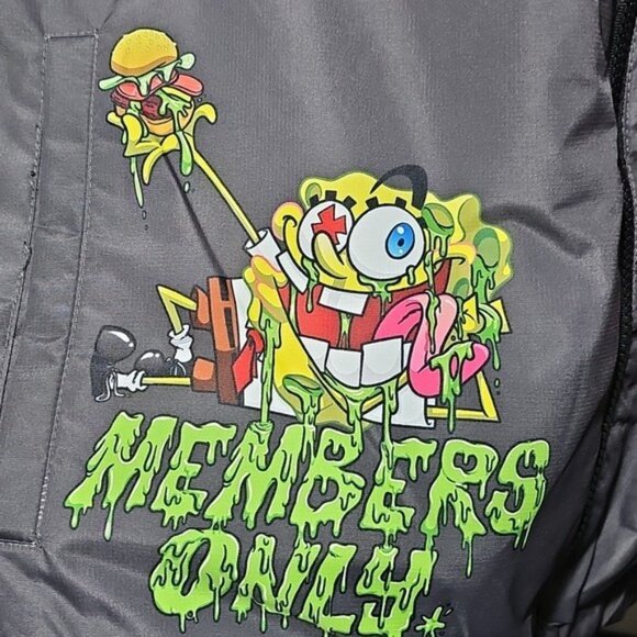 Members Only x Nickelodeon SpongeBob & More Gray Jacket Cartoon Graphics XL New - Picture 3 of 11